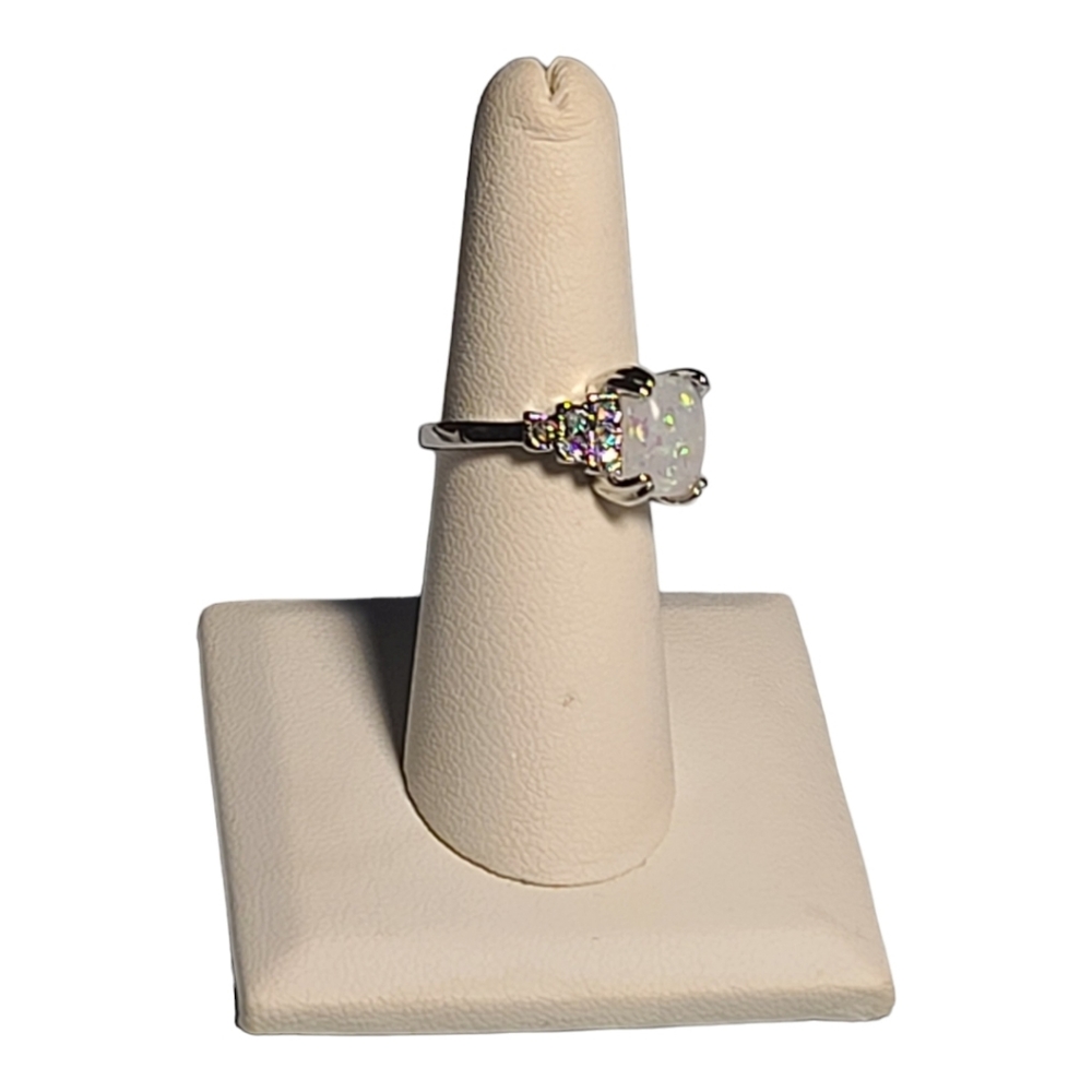 NEW Fire Opal Silver Ring Size 7 - Picture 6 of 7